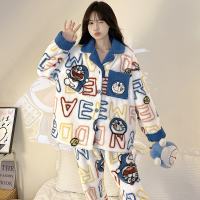 2025新款秋冬季珊瑚绒睡衣套装女