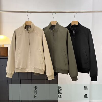 试衣间出品春休闲哈灵顿立领长袖拉链宽松茄克外套夹克男女484610
