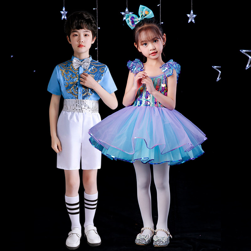 六一幼儿园蓬蓬裙纱裙亮片舞蹈服