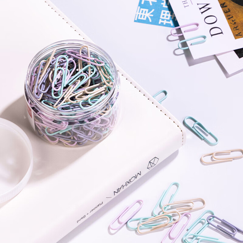得力彩色回形针办公用品试卷文件金属夹子3号小号书签曲别针夹子