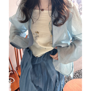 百褶裙日常通勤春夏款 吊带一片式 诗野原创汉服女宋制开背飞机袖