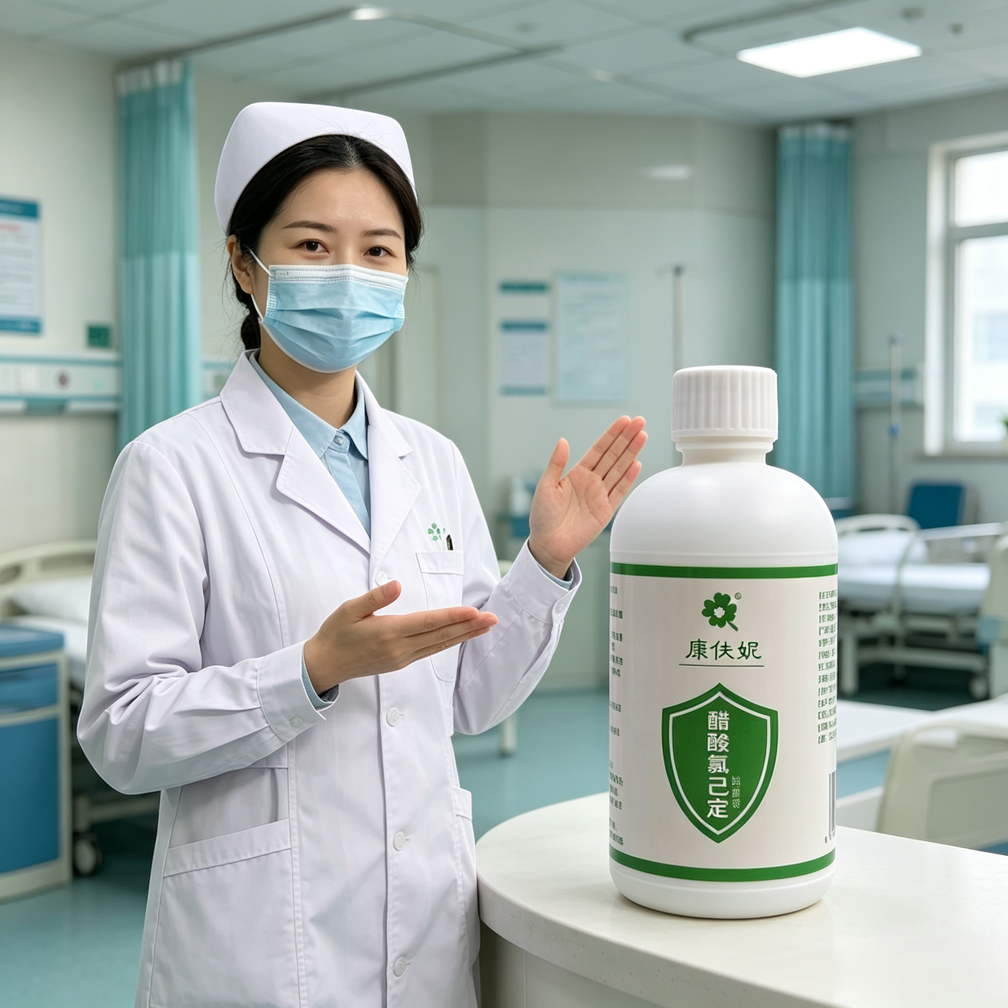 醋酸氯己定500ml冲洗 0.05%l妇科医用男女私处皮肤黏膜伤口溶洗液