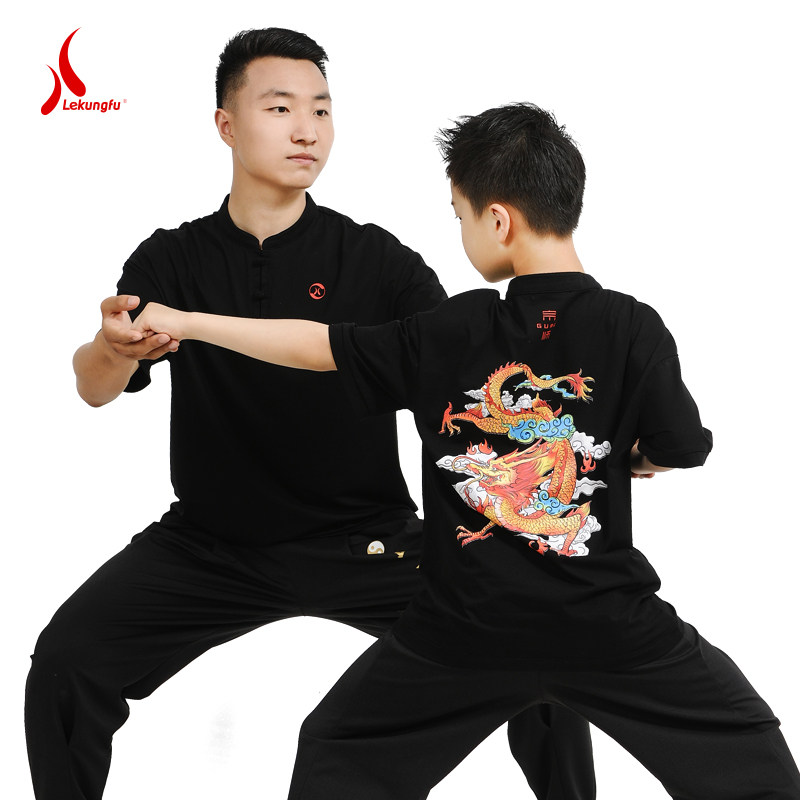 武术服T恤太极服短袖女时尚宽松夏上衣 训练服装练功服晨练服特价