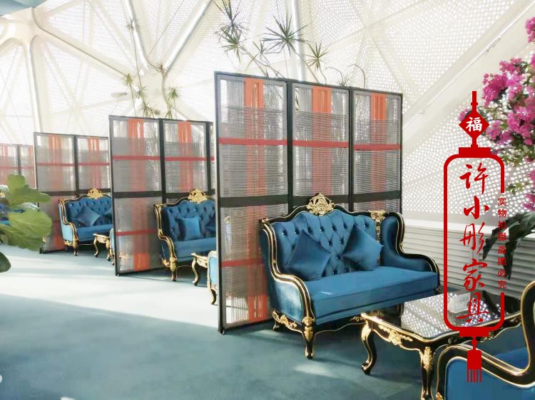 售楼部处洽谈沙发组合欧式茶几美容院休闲区接待卡座酒店大堂家具