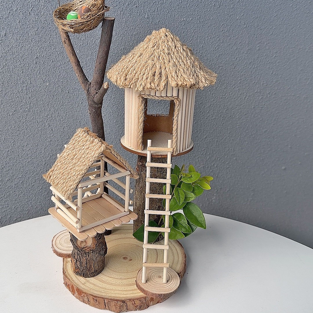 亲子手工diy小屋圆树屋手工模型