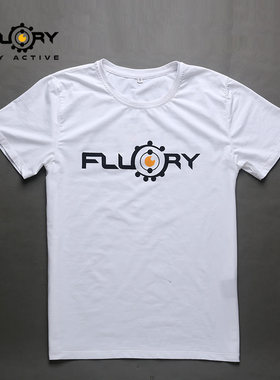 FLUORY火垒 纯棉男生短袖t恤女 黑白色搏击运动衫泰拳散打拳击服