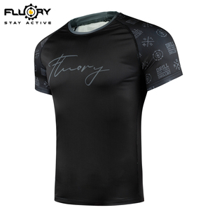 FLUORY火垒防磨紧身衣拳击衣服柔术防磨服散打mma格斗训练服男t恤
