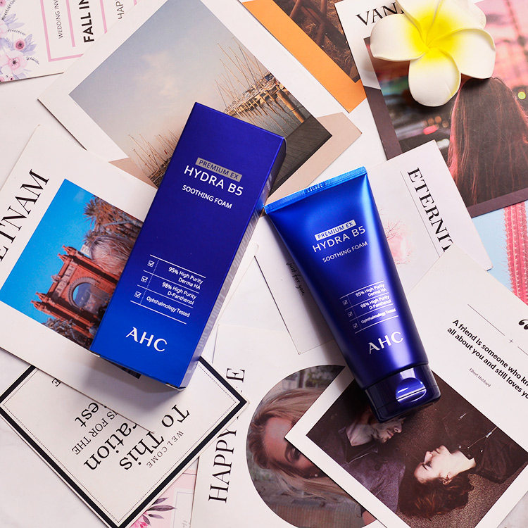 韩国ahc新版b5玻尿酸保湿补水舒缓洁面乳180ml洁净深层清洁洗面奶