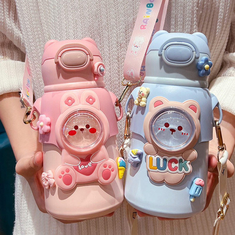 可爱趣味儿童保温杯316不锈钢食品级水杯卡通便携学生儿童吸管杯,餐饮具,保冷/保温杯,淘宝优惠券,粉丝福利购,淘宝优惠卷