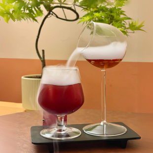 豌豆射手杯烟雾鸡尾酒烟熏鸡尾酒杯创意酒杯分子特调咖啡斜口杯子