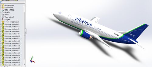 B737-500波音客机模型3D图纸 SolidWorks2013 飞机三维建模