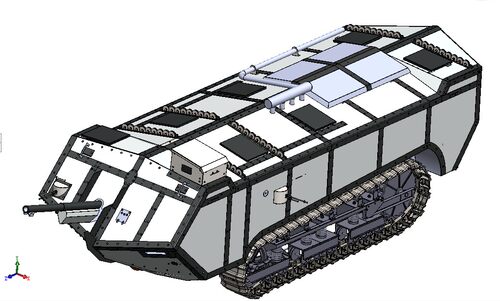 CHAR SAINT CHAMOND中型坦克三维建模图纸 solidworks设计 附IGS