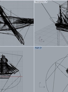 十九世纪Stad Amsterdam号帆船3D图纸 Rhino设计 3dm格式