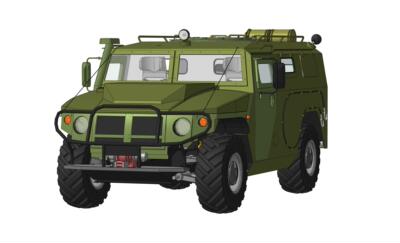 俄罗斯GAZ多用途越野车三维建模图纸 stp格式