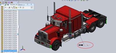 Peterbilt 353彼得比尔特卡车模型3D图纸 SolidWorks设计 SLDPRT