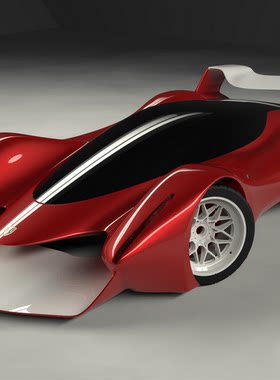 Ferrari F50 跑车造型概念设计三维图纸 stp igs格式