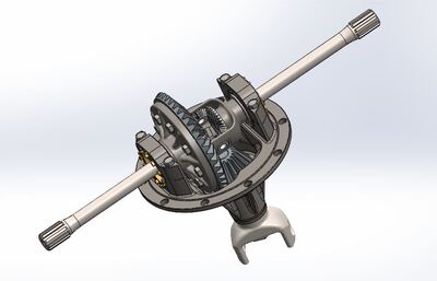锥形齿轮差速器图纸 STEP格式 附SolidWorks文件 机械传动机构