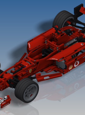 ferrari f1赛车1比10LEGO三维建模图纸8386 inventor设计 STP格式