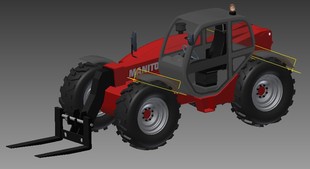 曼尼通叉车外形模型3D图纸 Inventor设计 stp x_t格式 三维建模