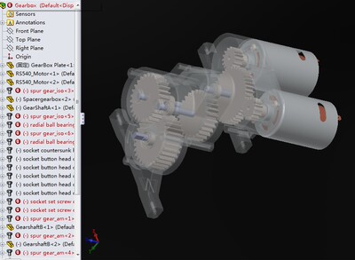 Tamiya田宫TXT-01齿轮箱图纸 SolidWorks设计 RC变速器 零件设计