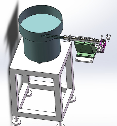 小塑料圆形零件振动盘送料3D模型图纸 Solidworks设计
