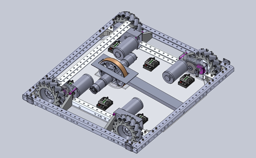 FRC麦克纳姆轮平台机器车三维建模图纸 Solidworks2013设计