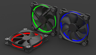 Thermaltake Riing 14厘米LED绿色风扇造型3D图纸 solidworks设计