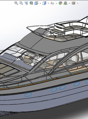 小型双层游艇3D图纸 SolidWorks设计 单个SLDPRT文件