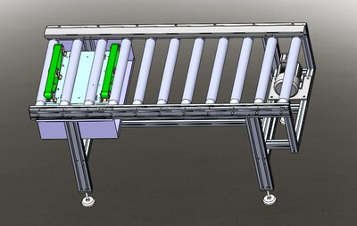 托辊输送线三维建模图纸 solidworks设计 附STEP格式