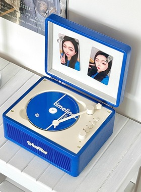 WhatPlus问加cd唱片机蓝牙生日礼物复古唱片机家用专辑播放机