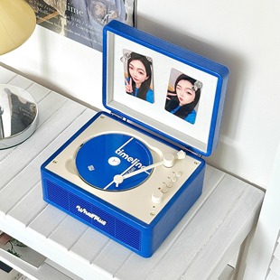 WhatPlus问加cd唱片机蓝牙生日礼物复古唱片机家用专辑播放机