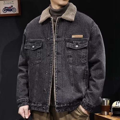 牛仔外套男士秋冬季2025新款加绒加厚棉衣潮牌棉服休闲夹克男装春