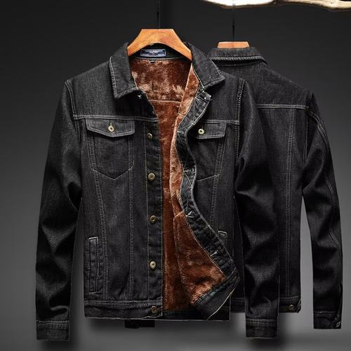秋冬牛仔外套百搭加厚潮牛仔衣加绒大码男装上衣服秋装男夹克外穿