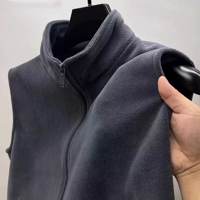 清仓捡漏摇粒绒立领马甲男拉链秋冬加厚干活穿的无袖开衫背心外套