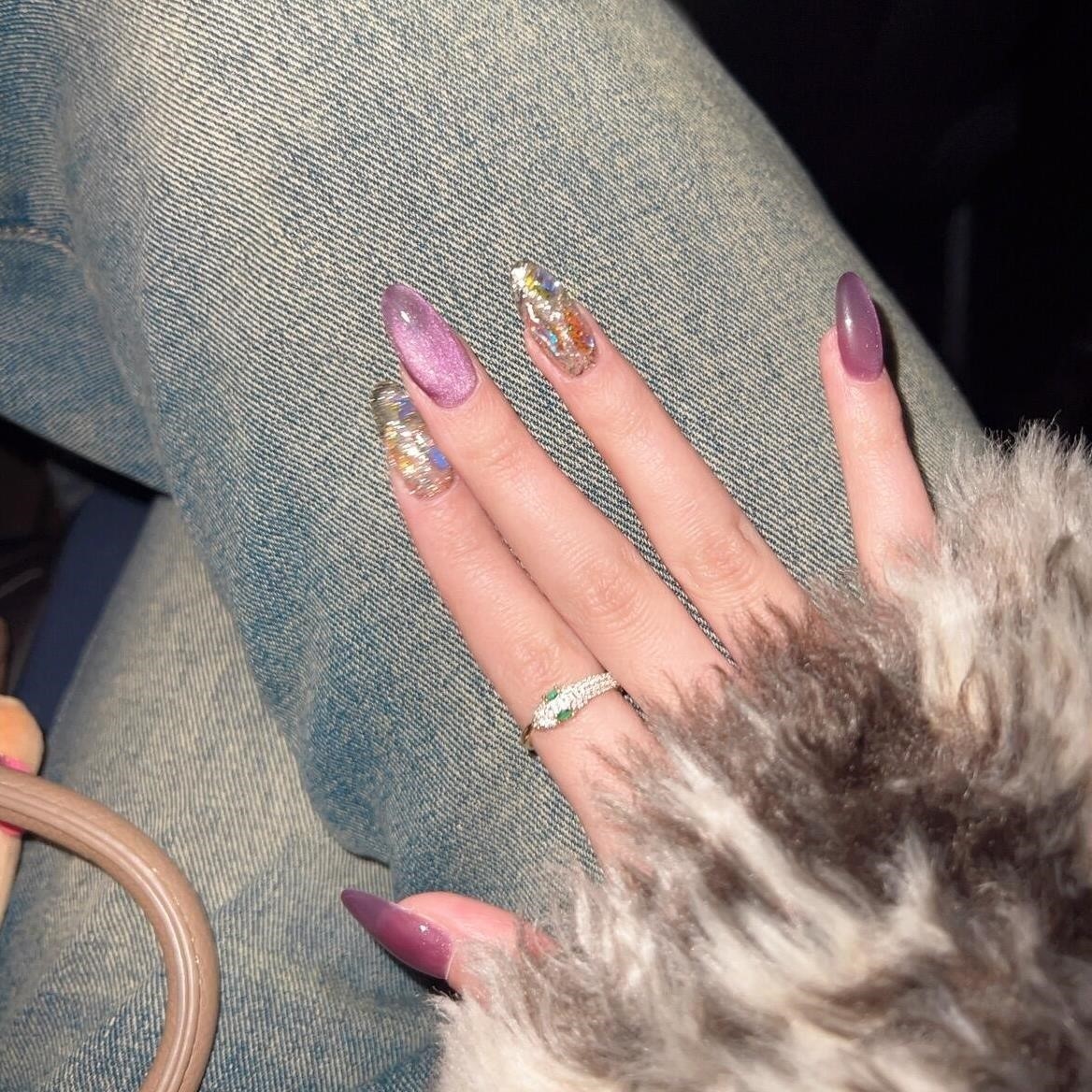 【紫气东来】紫色猫眼极光钻气质轻奢高级氛围极光钻手工穿戴甲,彩妆/香水/美妆工具,穿戴甲/甲片,淘宝优惠券,粉丝福利购,淘宝优惠卷