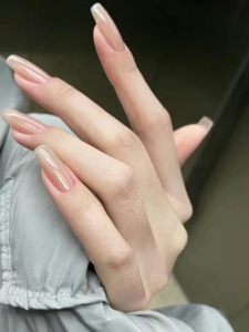 甄嬛同款穿戴甲裸色纯色中长款美甲贴片纯手工成品简约纯欲假指甲