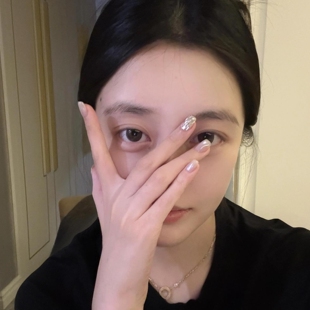 高品质10片纯手工裸肤水感玻璃珠猫眼美甲贴片可卸甲片 月明珠