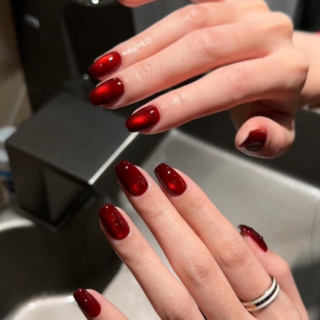 【A红宝石】高品质纯手工复古牛血红玻璃珠猫眼穿戴甲美甲成品,彩妆/香水/美妆工具,穿戴甲/甲片,淘宝优惠券,粉丝福利购,淘宝优惠卷