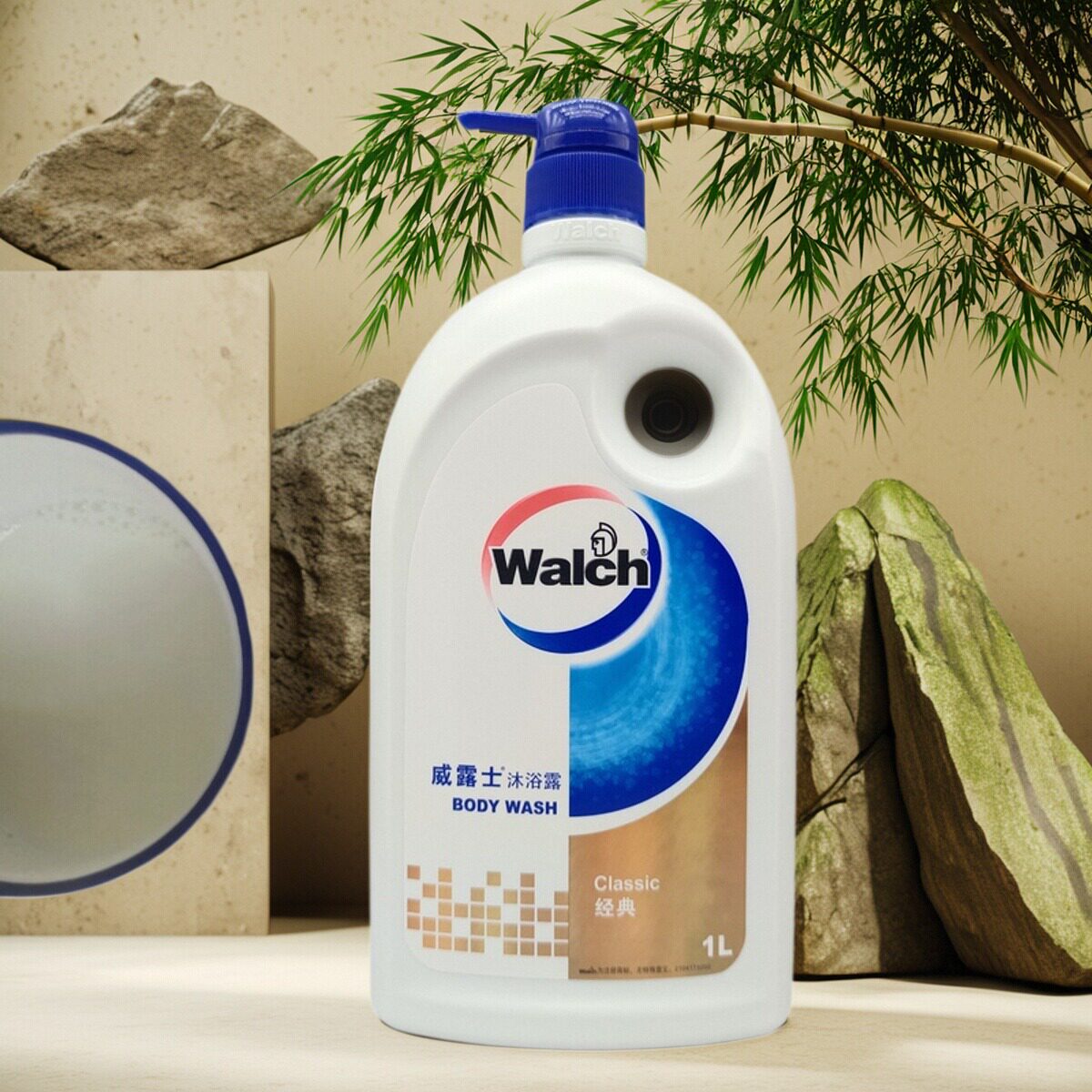 威露士沐浴露1L经典大品牌健康洗澡乳男女白茶无花果香好闻家庭装