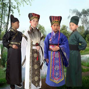 幼儿古装 汉服三国演义诸葛亮周瑜鲁肃草船借箭衣服张飞关羽演出服