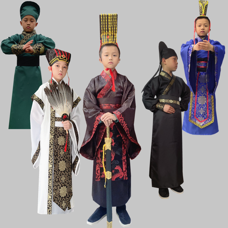 儿童古装演出服三国朝臣汉服刘备曹操诸葛亮服装西门豹治耶课本剧 - 实物图
