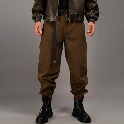 美式复古灯芯绒工装裤男士秋冬款