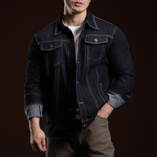男装 BARBRO牛仔外套男秋季 外穿修身 潮流青年牛仔衣时尚 上衣 韩版
