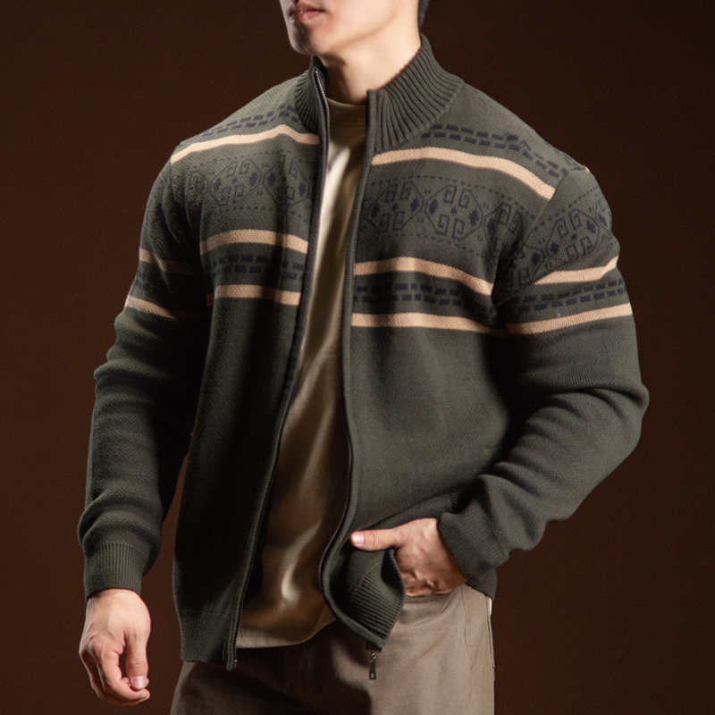 BARBRO提花立领修身针织衫