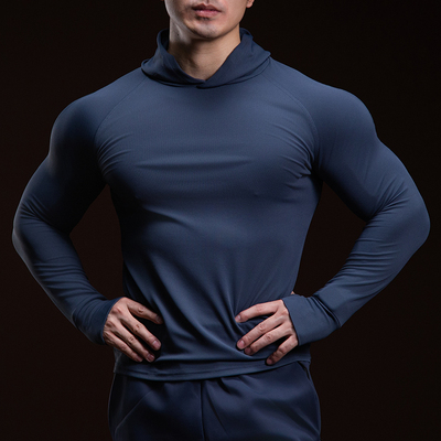 BARBRO新款长袖T恤男连帽运动