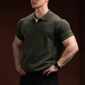 老钱风痞帅风健身速干翻领T恤休闲上衣夏季 男士 POLO衫 BARBRO短袖