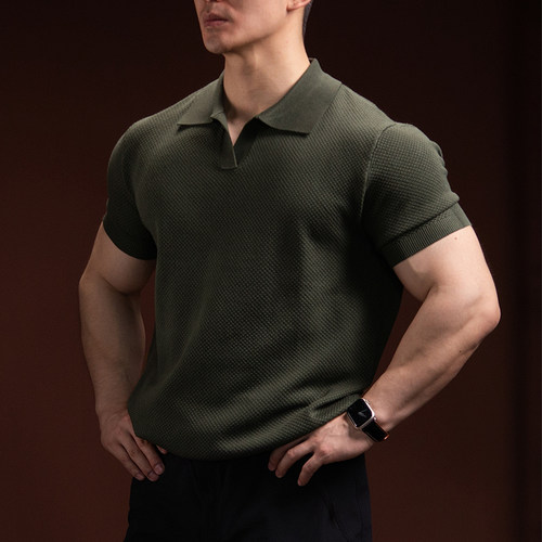 短袖POLO衫男士跑步健身翻领T恤