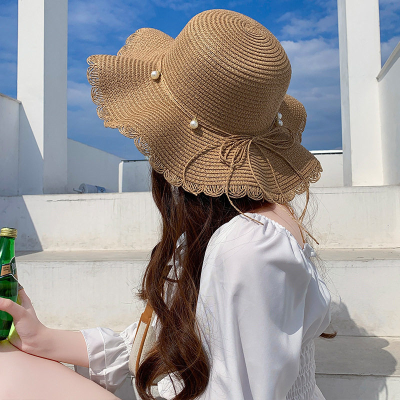 草帽子女夏天韩版渔夫帽休闲百搭帽子