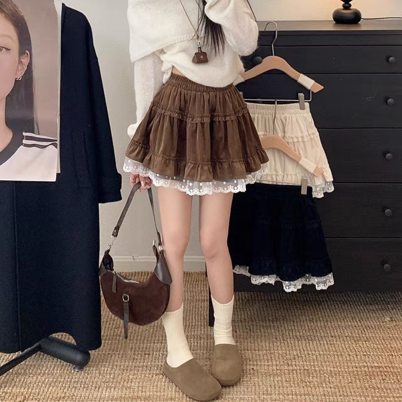 新款蛋糕a字蓬蓬短裙2025秋冬季