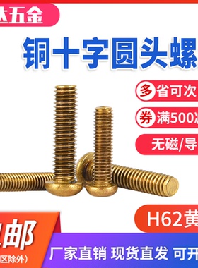 H62黄铜GB818半圆头十字螺钉 元机螺丝M3456810*1216202530354050
